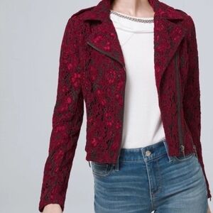 White House Black Market Burgundy Lace Blazer / Jacket